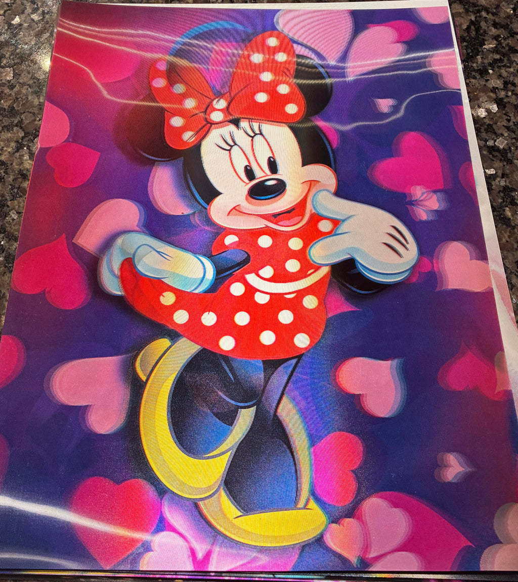3D Poster (15.5 x 11.5) Mickey and Minnie Mouse