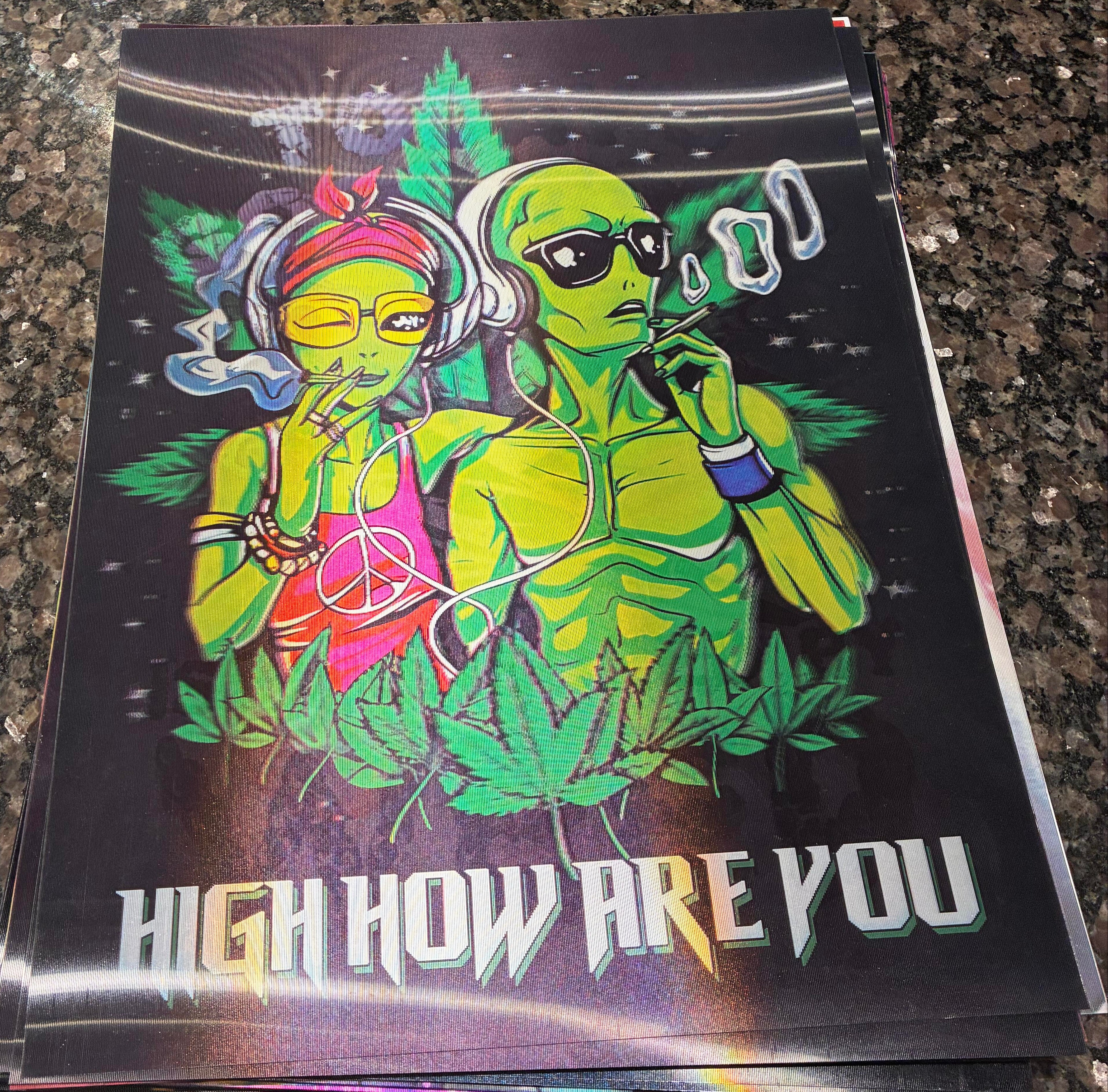 3D Poster (15.5 x 11.5) Smoking Aliens