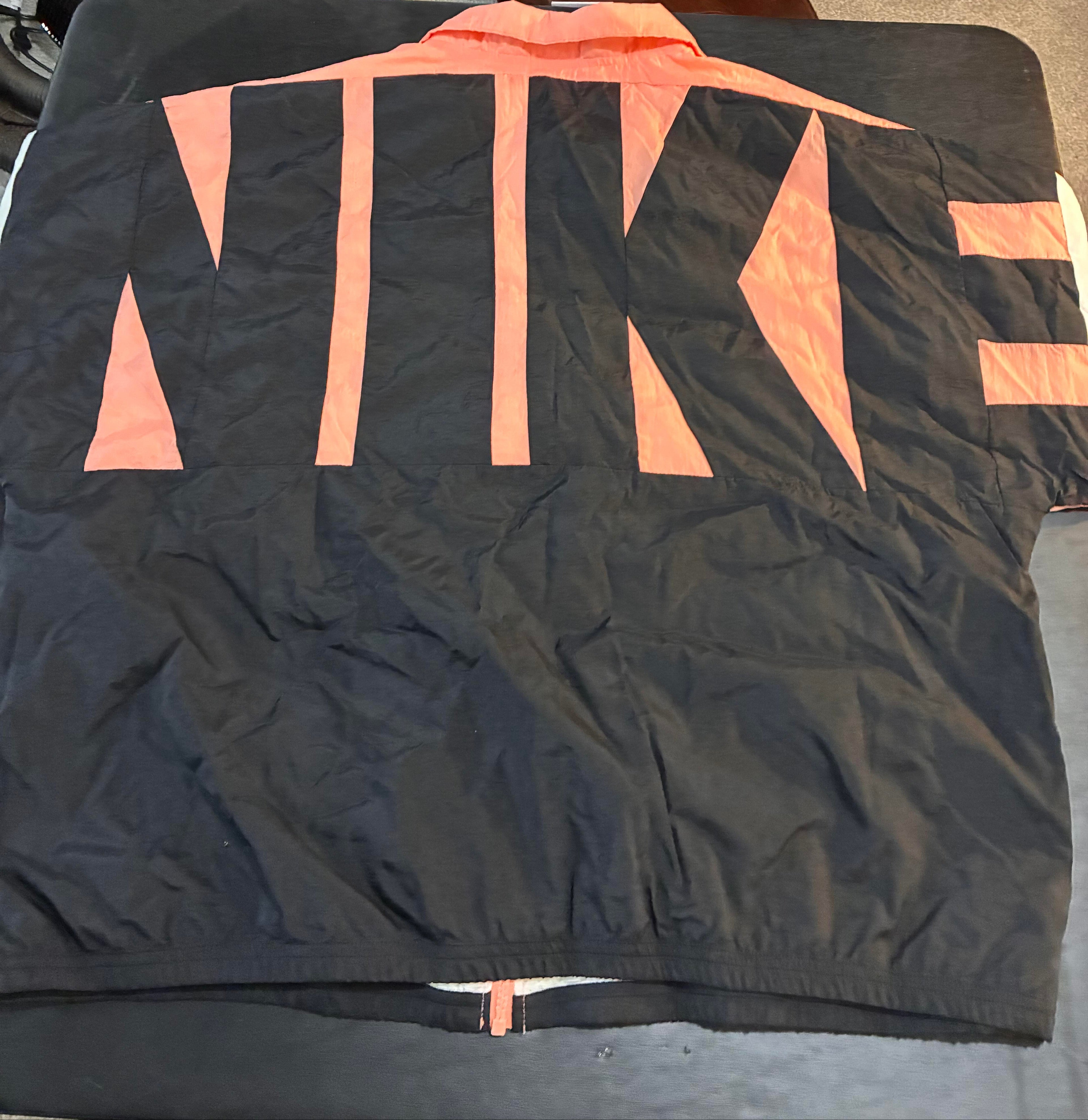 Nike Windbreaker Jacket Mens Black Peach Colorblock Retro Logo Active XXL