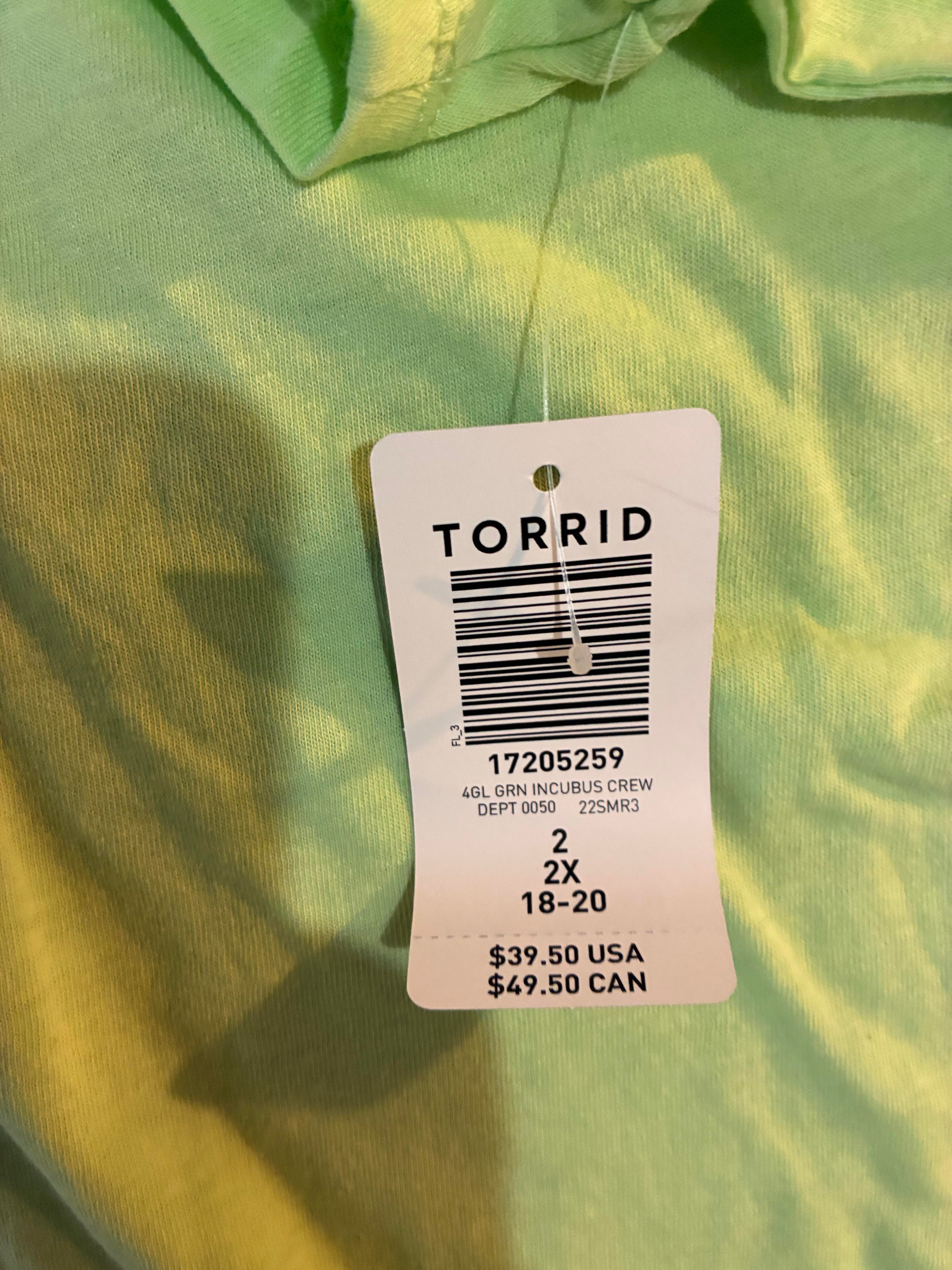 Incubus Classic Fit Crew Top - Cotton Light Green 2X