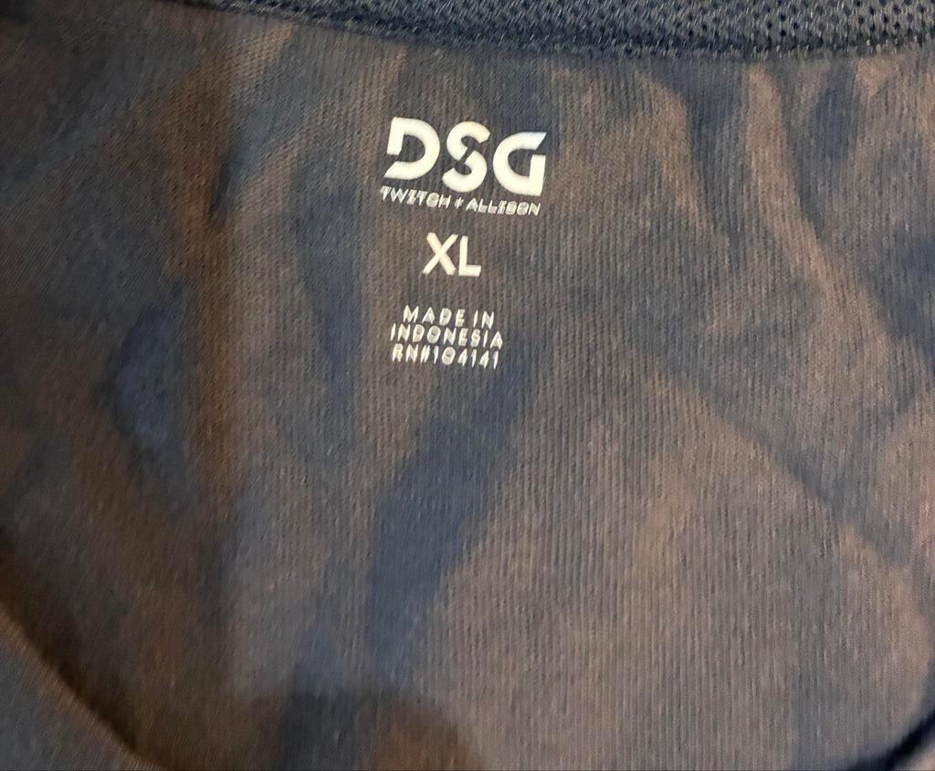 DSG Mens XL Zip Tank Top Graphic Charcoal