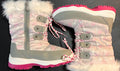 Kids Slip Resistant Faux Fur-Lined Knee High Winter Snow Boots NORDIC GREY/PINK Size 1