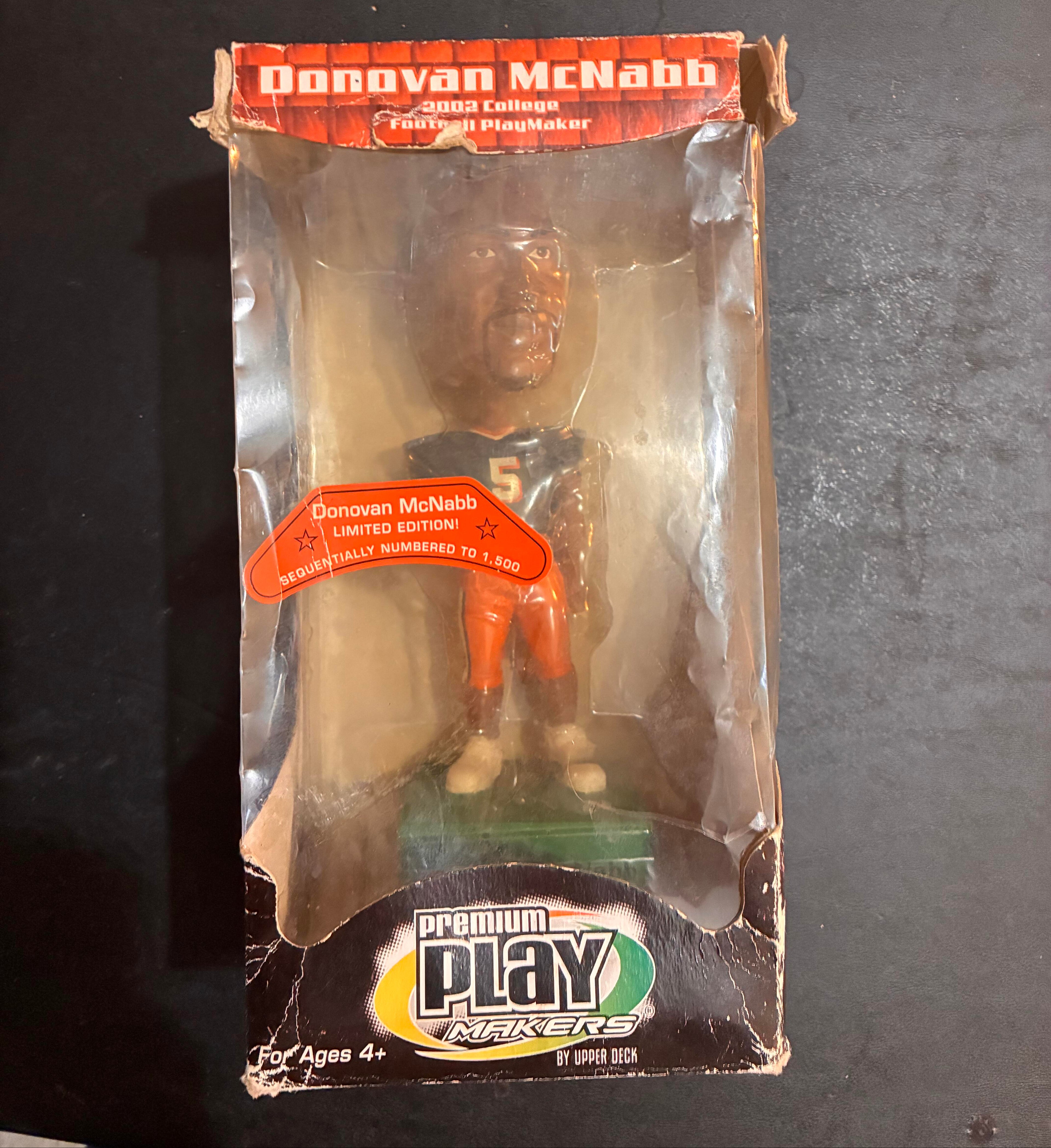 2002 Upper Deck Premium Play Makers Donovan McNabb Bobble Head LE #'d /1500