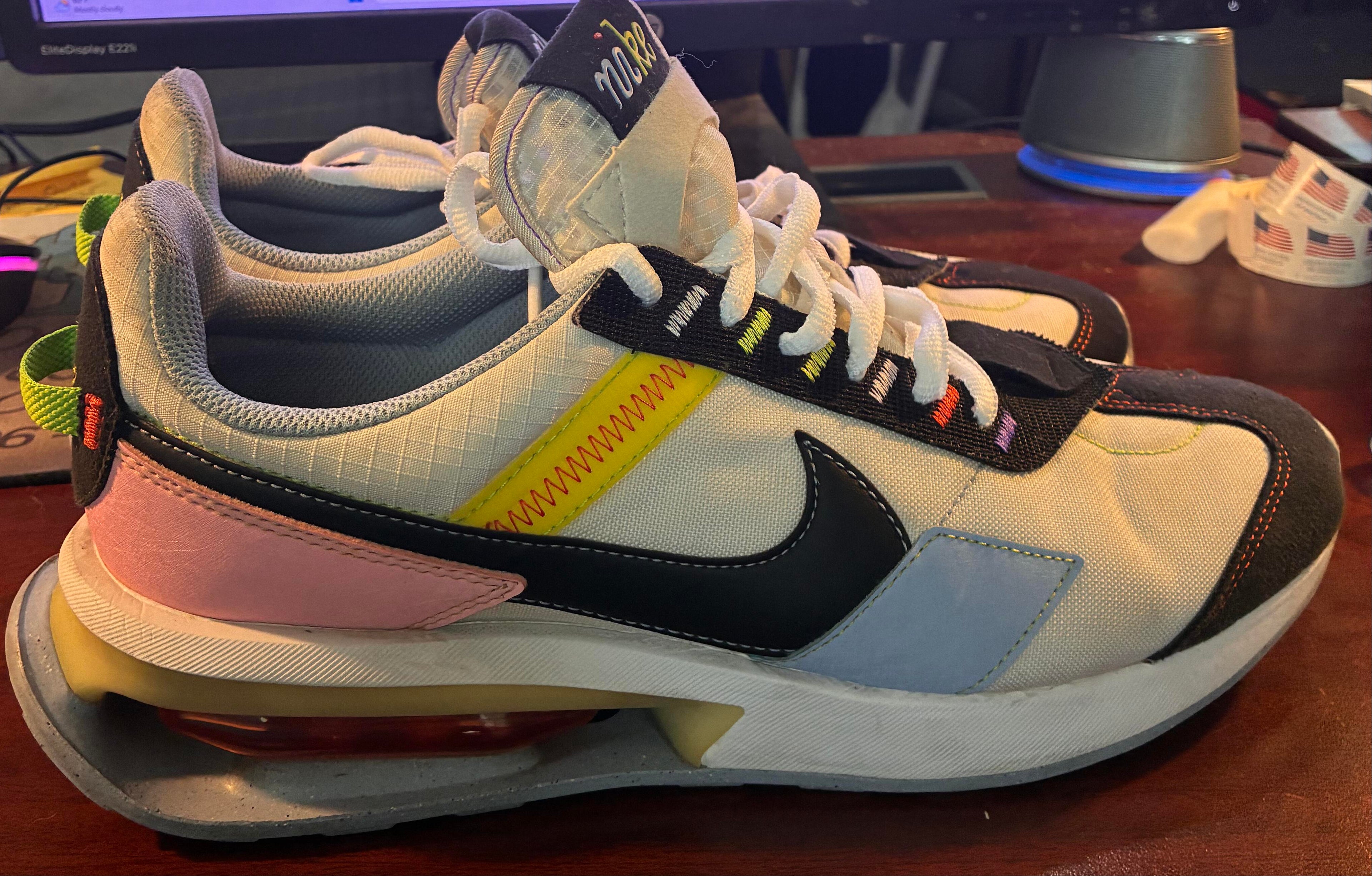 Nike Air Max Pre-Day Unisex Shoes Size 10, Color: White/Black/Cobalt Bliss - Used