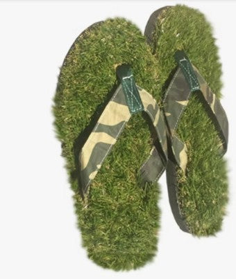 Camo / Green Grass Grass Flip Flops