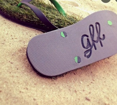 Camo / Green Grass Grass Flip Flops