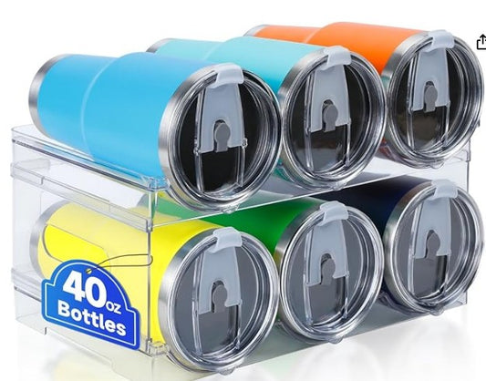 Water Bottle Organizer for Stanley 40 oz, 2 Pack Stackable Water Bottle Organizer