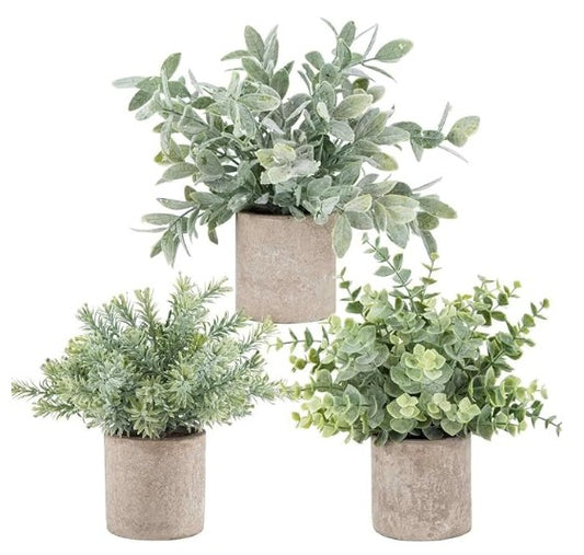 Der Rose 3 Pack Mini Potted Fake Plants