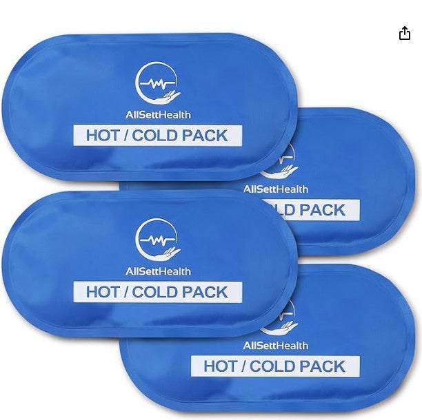 AllSettHealth Reusable Hot and Cold Gel Ice Packs for Injuries  (4 Pack)