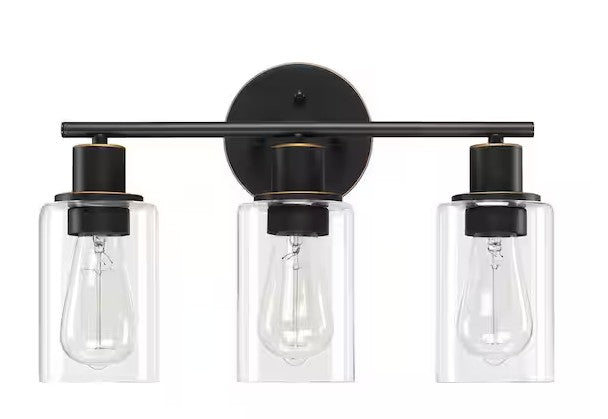17 in. 3-Light Bathroom Light Fixtures Oil Rubbed Bronze Vanity Light