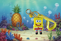 Spongebob Squarepants Keychain (Spongebob) with bell and wrist strap