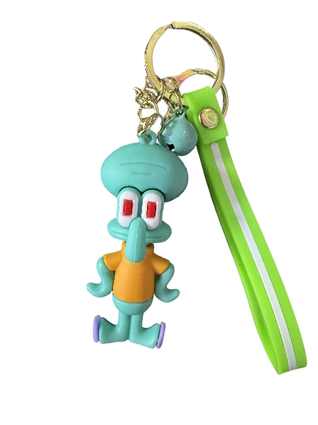 Spongebob Squarepants Keychain (Squidward) with bell and wrist strap
