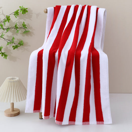 Lake Effect Premium Beach Towel 30in x 70inch super soft and huge (Red)