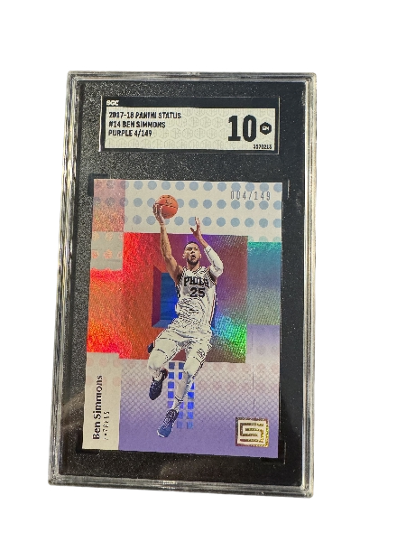 2017-18 Panini Status #14 Ben Simmons Purple 4/149 SGC 10!